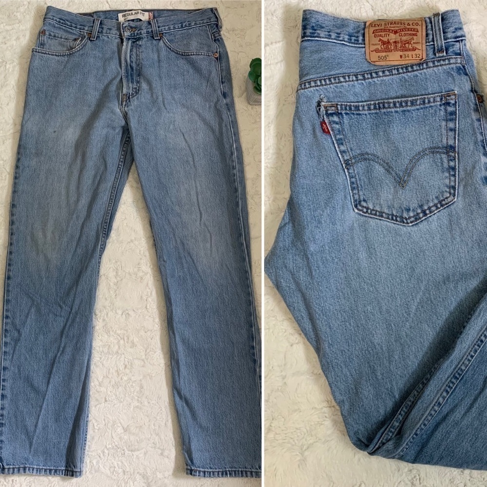 VINTAGE Levi’s 505 regular fit red tab jeans size 34/32